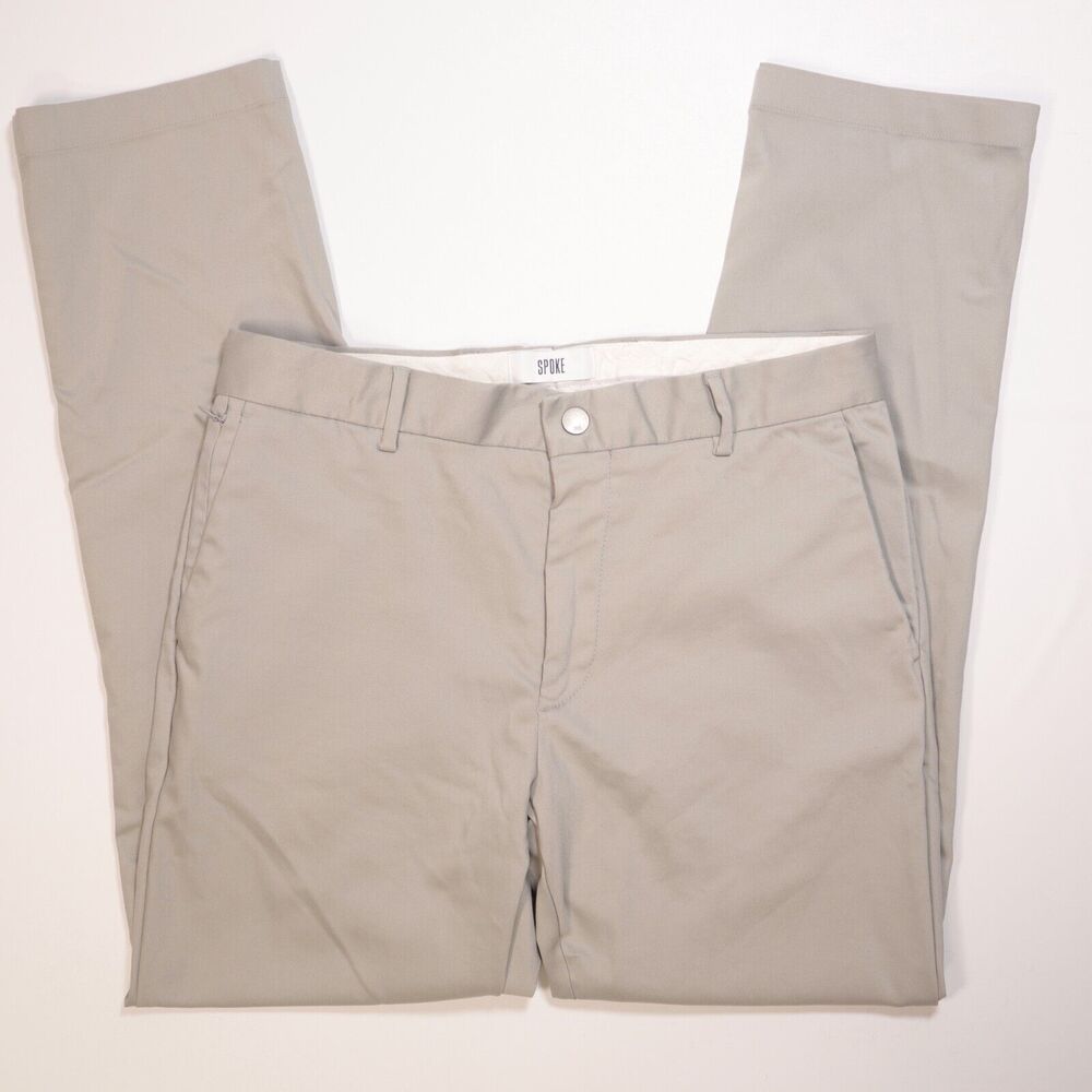 Spoke Pants Men Size 32 Gray Build B Chino Straight Twill Golf Lightweight